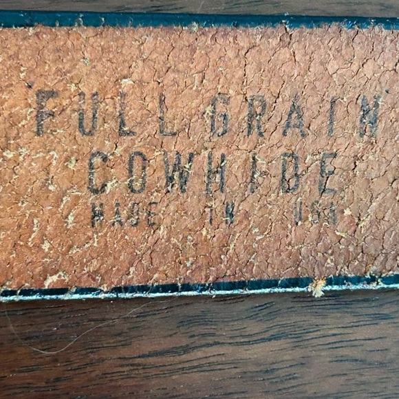 Vintage Deer Tooled Leather Belt Brown Full Grain Cowhide - Picture 11 of 11